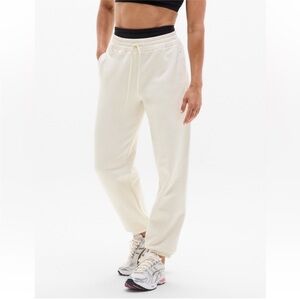 NWT‎ Athleta Easy Fleece Jogger, Bone, Size Large